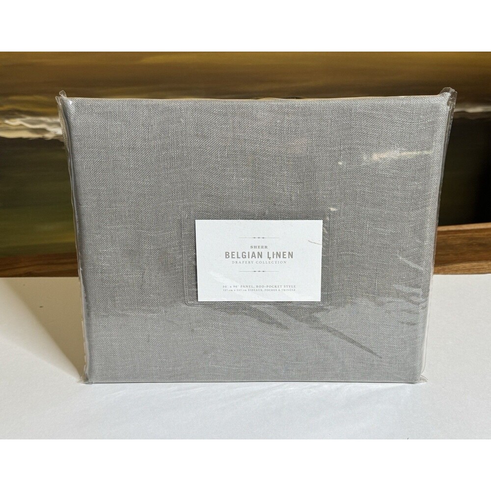 Restoration Hardware Sheer Belgian Linen Drapery RP 50" x 96" Fog NEW $159